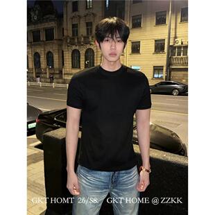 打底衫 GKThome夏季 T袖 纯色百塔爆袖 280gTEE 弹力圆领正肩合身短袖