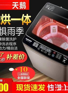 广东天鹅洗衣机全自动家用7.510大容量波轮洗烘一体宿舍租房