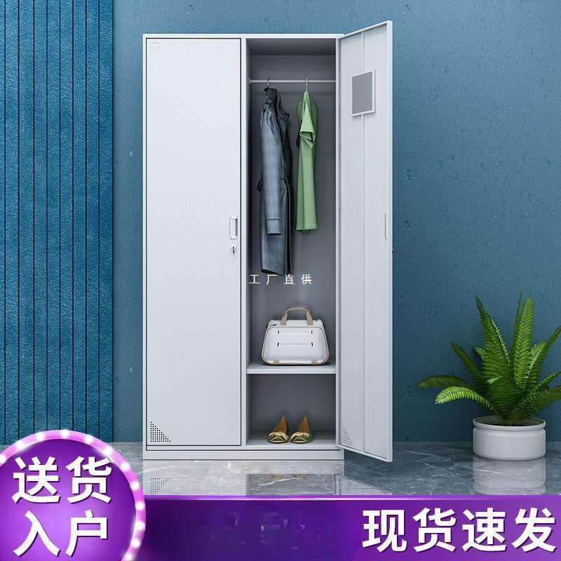 2门二门更衣柜员工储物柜 家用铁皮衣柜健身房会员柜带锁双门柜子