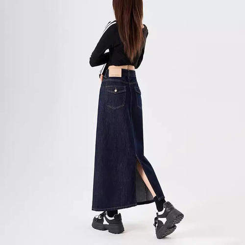 开叉牛仔半身裙女夏季新款包臀裙