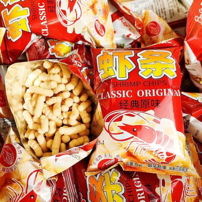 零食虾条小包宗经典休闲原味儿童小吃老式膨化家庭休闲零食2斤