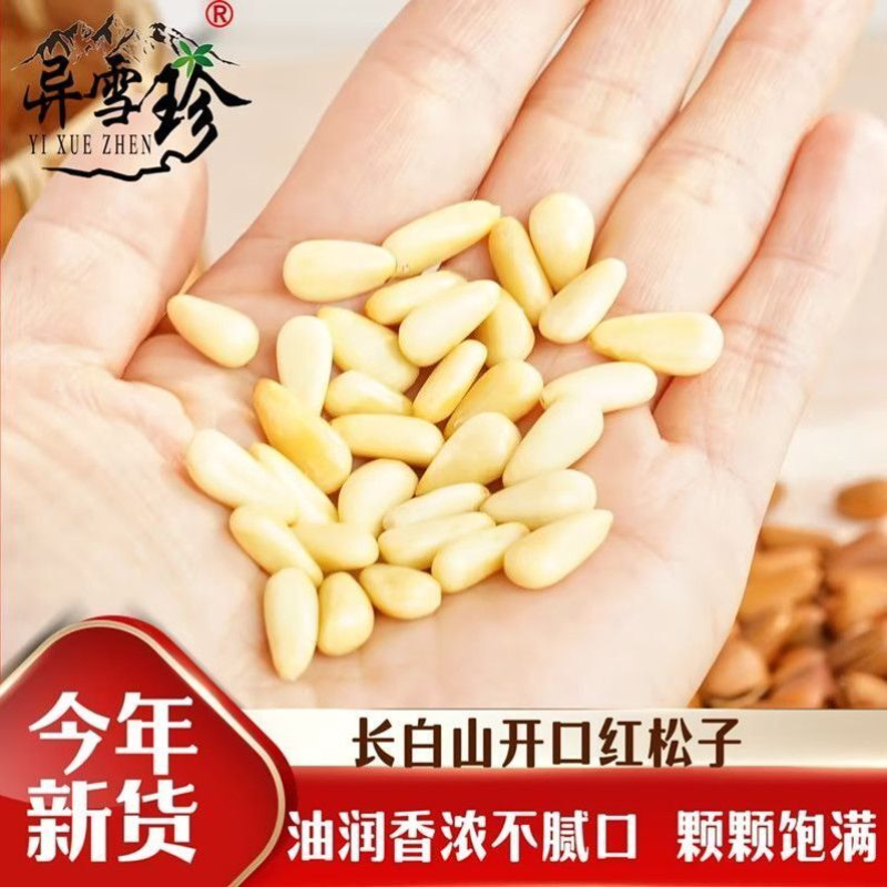 散装东北大颗粒原味开口松子500g净重袋装新货手剥野生松籽2斤