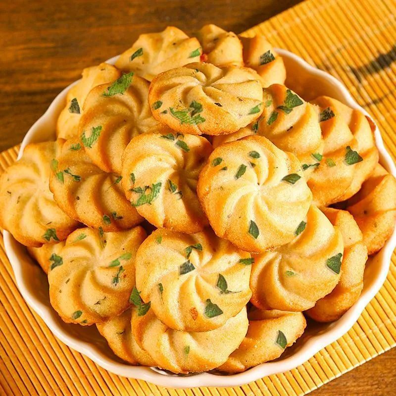 香葱曲奇整箱批发饼干办公室休闲代餐零食散装小包装鲜葱油葱花