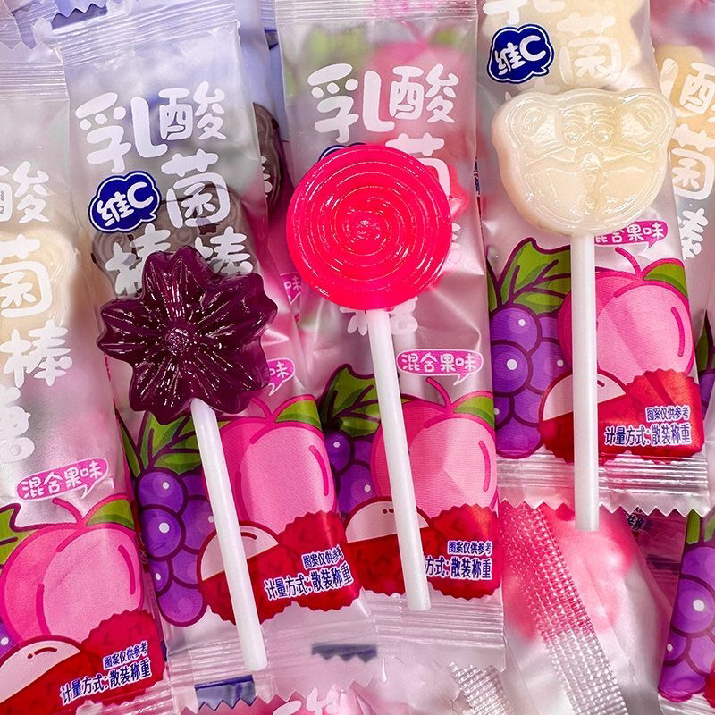 儿童维c乳酸菌棒棒糖水果口味糖果卡通硬糖高颜值解馋零食批发