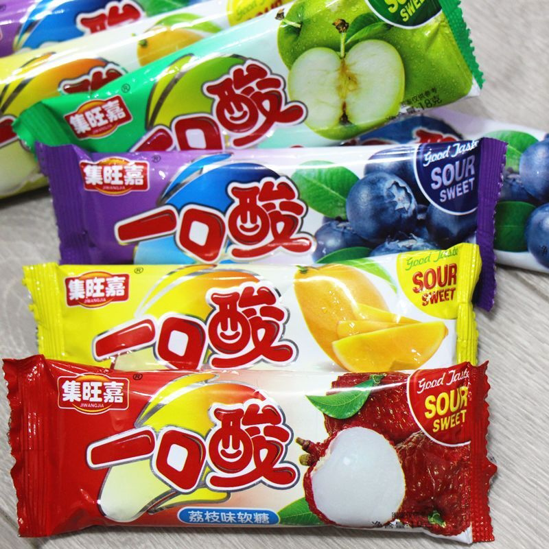 一口酸软糖儿童糖果8090后怀旧零食儿时回忆多味橡皮qq糖包邮批发