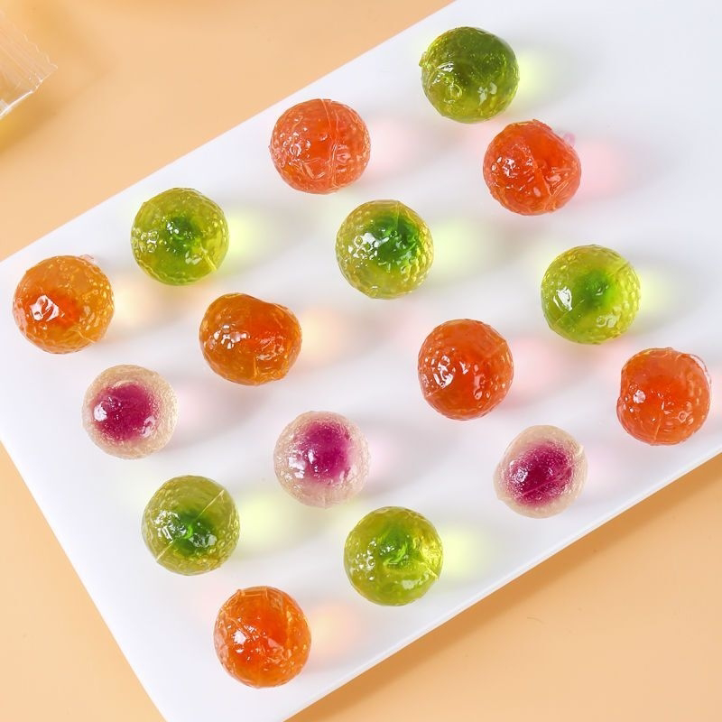 爆浆水果软糖多口味夹心橡皮糖喜糖年货招待糖果大礼包100g批发