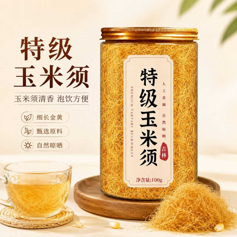 农家自晒特级玉米须金黄长丝无粉尘杂质轻薄顺滑居家囤货冲泡原料