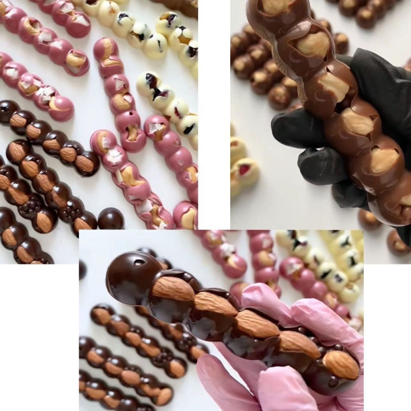 巧克力纯可可脂坚果巧克力纯手工夹心巧克力条独立包装多口味零食