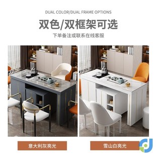 阳台茶车可旋转家用小茶台客厅小型可移动茶桌椅组合岩板喝泡茶桌