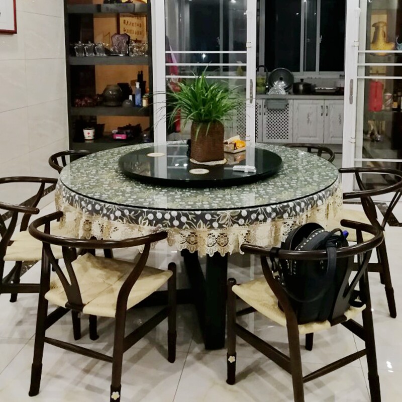 玻璃纱圆桌大圆壁纸正方形圆形餐桌布椅套布艺防烫小清新茶几布