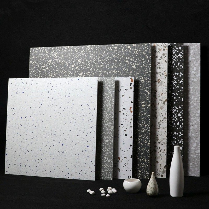 灰色水磨石地砖600x600仿古砖客厅哑光防滑瓷砖800x800服装店墙砖