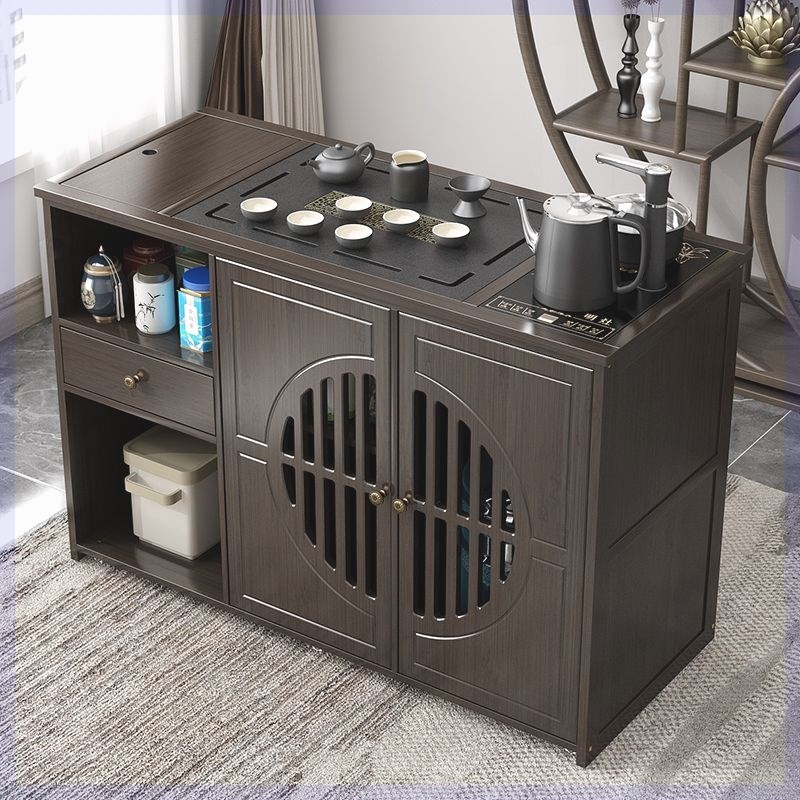 移动茶柜家用茶几新中式客厅小茶台实木泡茶桌茶车烧水壶一体套装