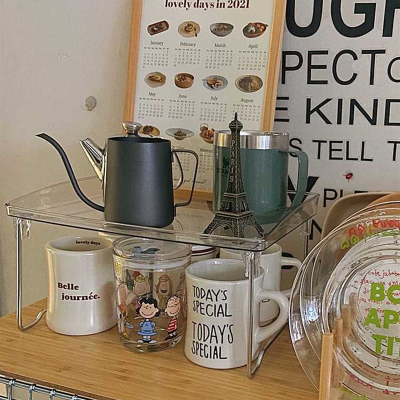 杯架杯子收纳置物架水杯茶杯茶具收纳架橱柜桌面取杯架亚克力托盘