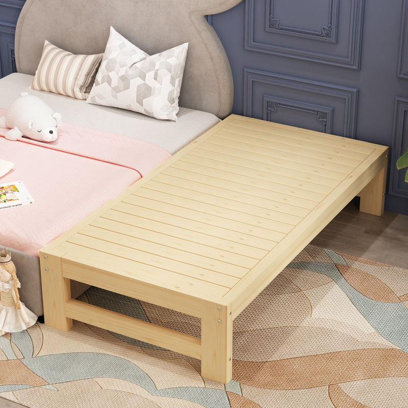 实木儿童床带护栏拼接床加宽床定制简易床架大人床边加长加宽神器