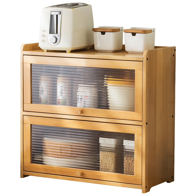 厨房碗柜置物架碗盘收纳架盒多功能碗架调料架碗筷柜子储物柜带门