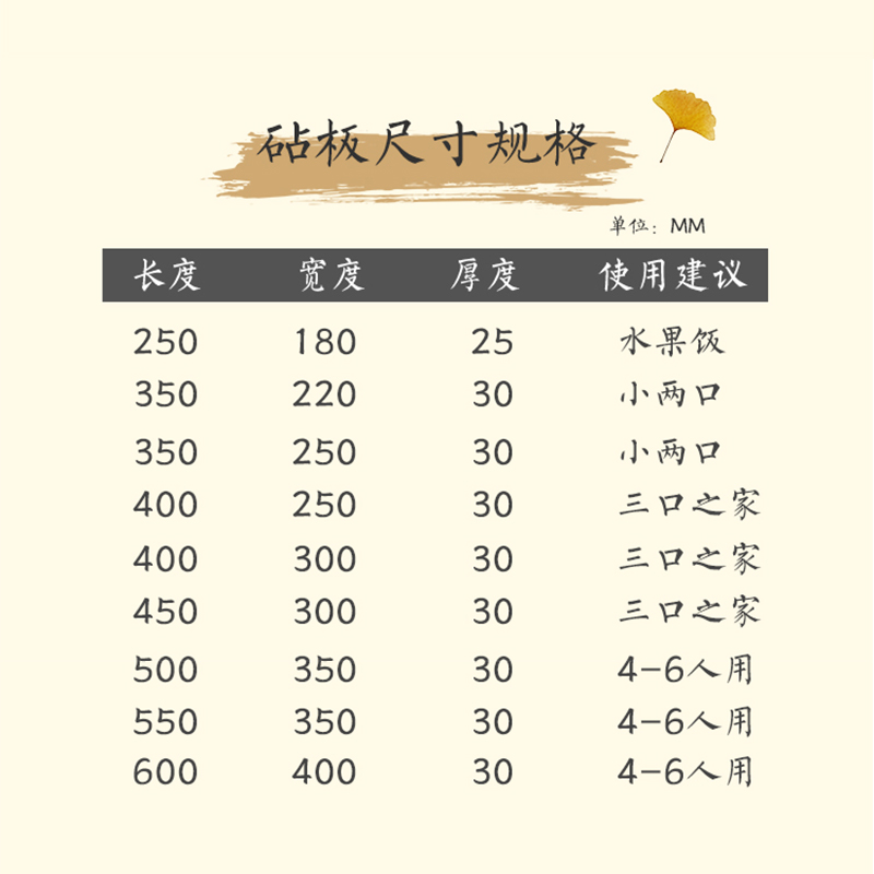 银杏木砧板白果树整木切板防霉不裂占案板家用长方形厨房实木菜板