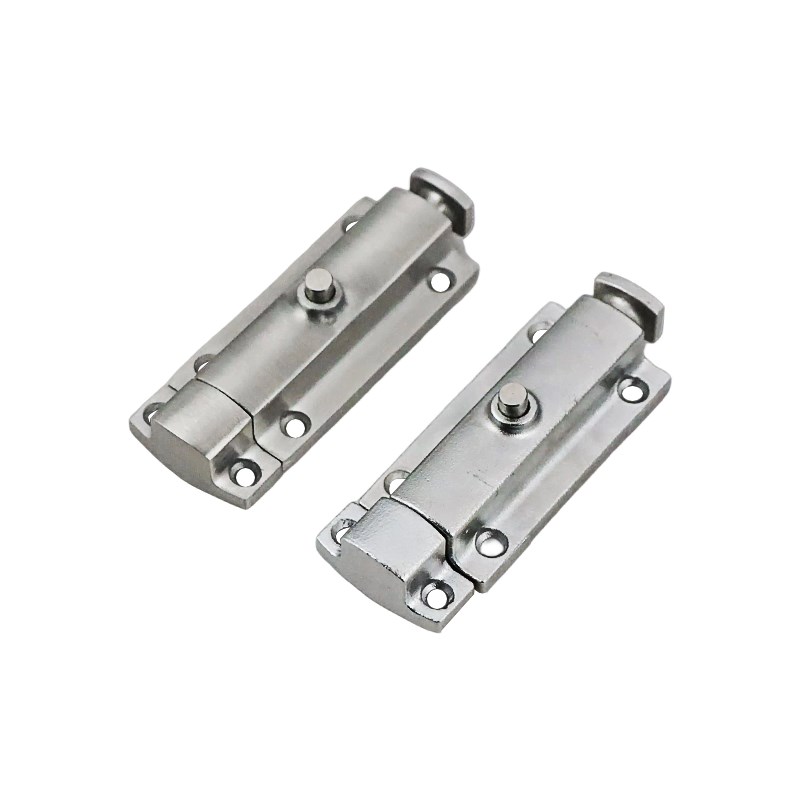 自动弹簧插销304不锈钢工业柜门LS404 406 506按钮式明装4寸门栓