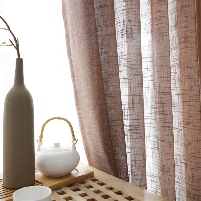 麻棉纱帘窗帘纱透光简约现代定制客厅卧室飘窗百搭白色窗纱日式