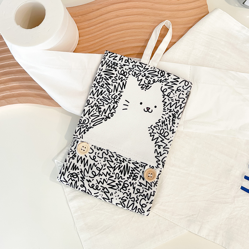 猫咪卷纸收纳盒动物挂式家用抽纸壁可爱卷纸筒卫生间厕所纸抽盒