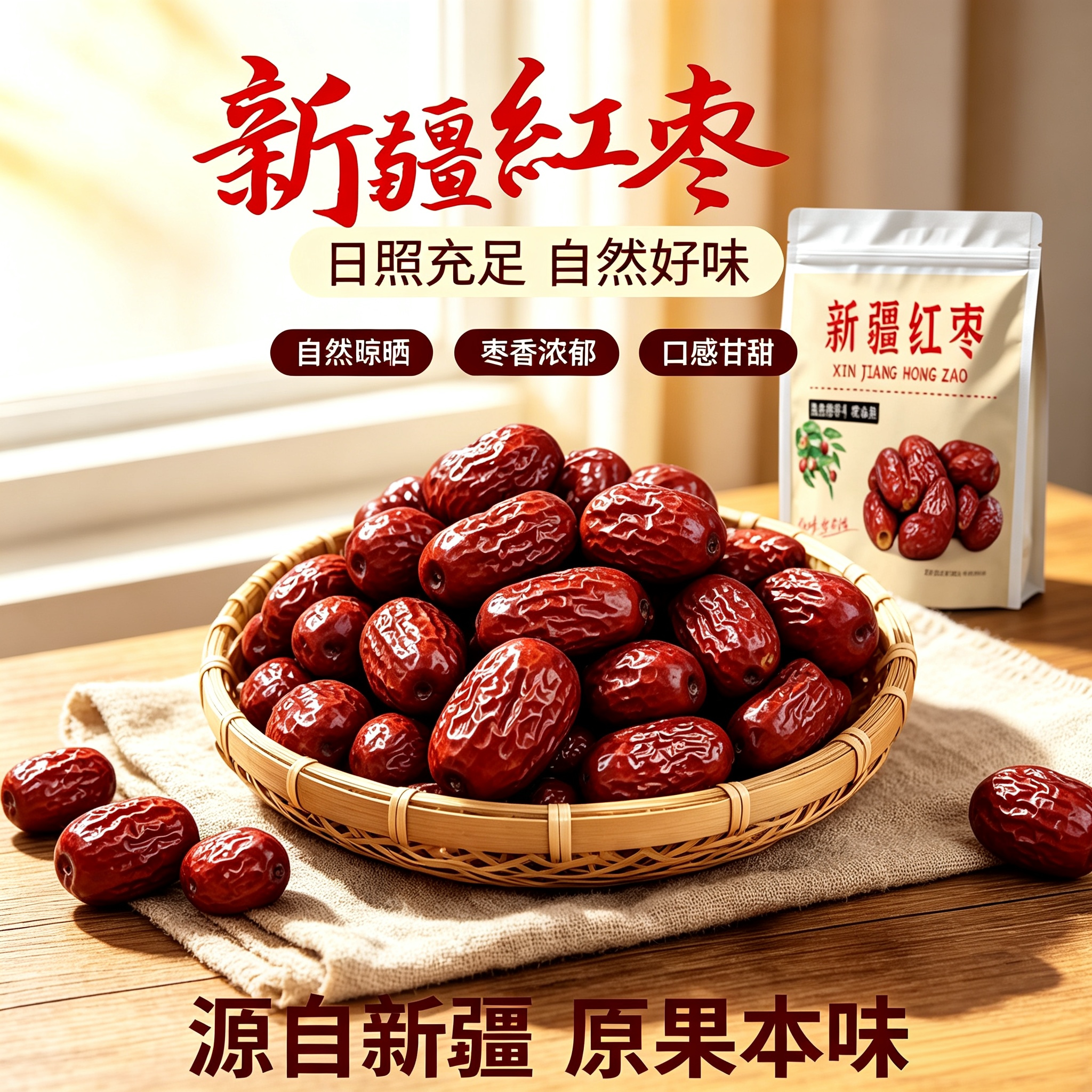 新疆红枣500g特产红枣即食枣子袋装果干蜜饯健康零食枣类制品免洗