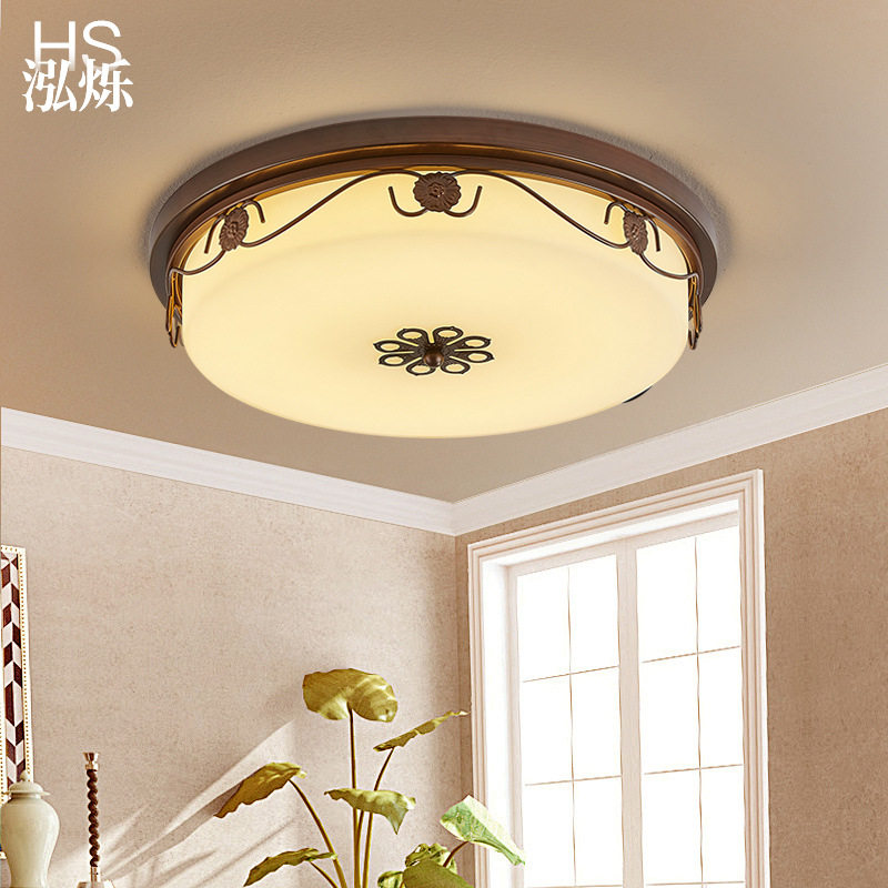 美式吸顶灯卧室书房复古铁艺大气乡村走廊玄关过道阳台入户进门灯