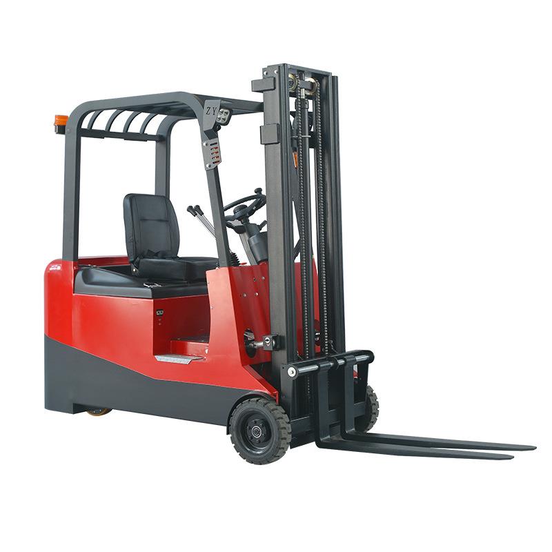 平衡重式三支点叉车三轮座驾式全电动叉车平衡重式后驱三轮叉车