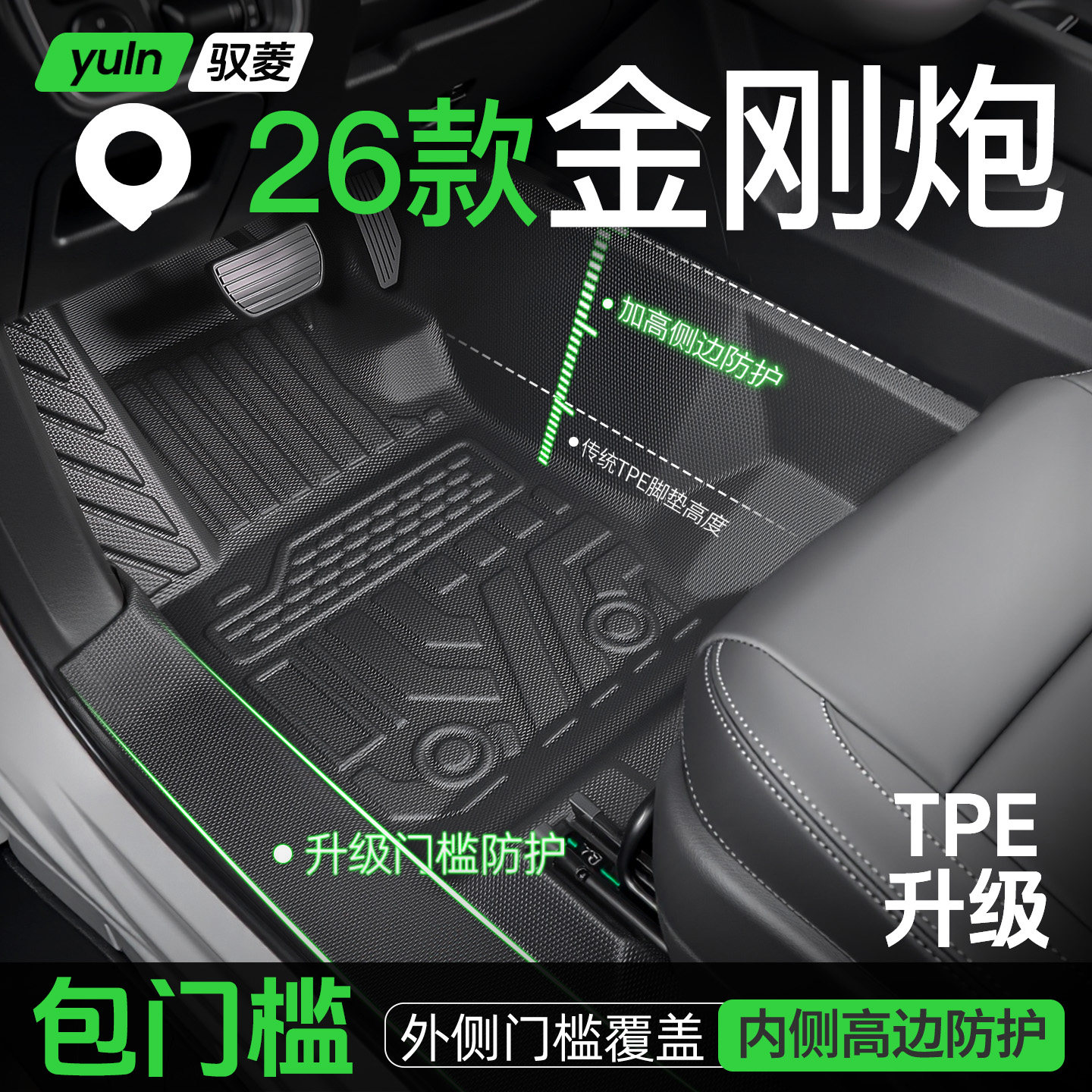 适用于2026款长城金刚炮脚垫汽车专用全包围TPE改装配件装饰用品