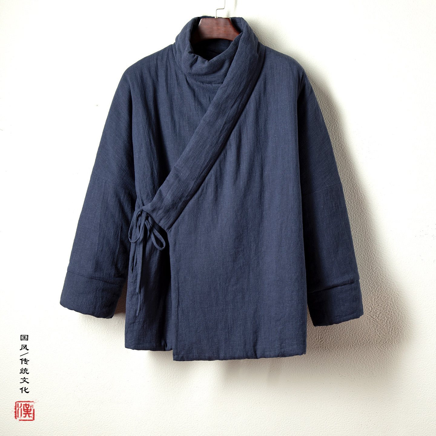冬季男式中国风斜襟保暖棉衣