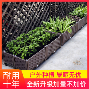 蔬菜种菜盆户外家用花箱花盆楼顶种菜箱阳台花卉种植箱韭菜盆