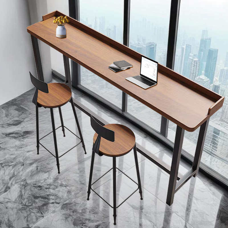 新疆包邮铁艺高脚吧台桌阳台条桌家用酒吧长桌奶茶桌子实木长组合,商业/办公家具,酒吧桌,淘宝优惠券,粉丝福利购,淘宝优惠卷