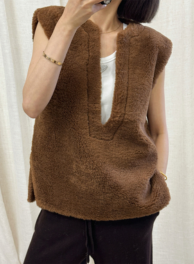 ASBR 福利【非7天，介意勿下单】环保仿皮草仿羊羔绒v领百搭背心