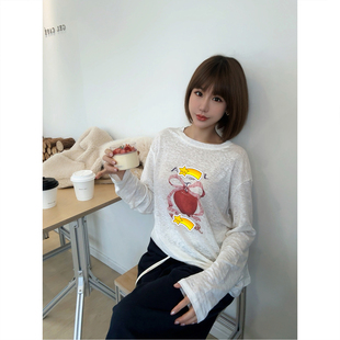 ASBR 原C料!【赵露思同款】幸运果印花慵懒宽松长袖T恤女26春新款