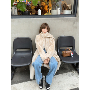 小米貂毛加厚外套皮毛一体环保皮草大衣女 25冬新款 ASBR 正pin单