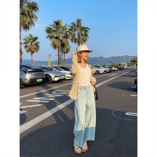 低腰九分纯棉牛仔裤女26夏季百搭