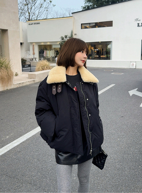 ASBR 原C料！真羊毛毛领可拆卸90白鸭绒保暖羽绒服外套女25冬新款