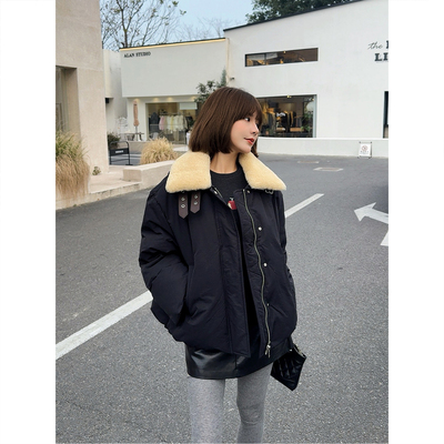 真羊毛毛领90白鸭绒保暖羽绒服