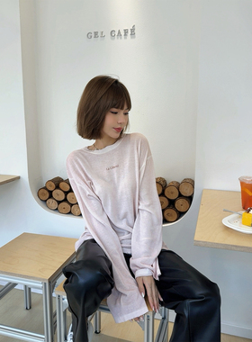 ASBR 真正！轻薄醋酸棉混纺洗旧斑驳漏针破洞宽松针织衫25秋新款