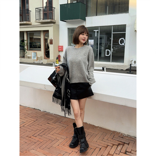 女毛衣25冬新款 笑脸含绵羊毛牦牛绒厚实柔软针织衫 正pin单 ASBR