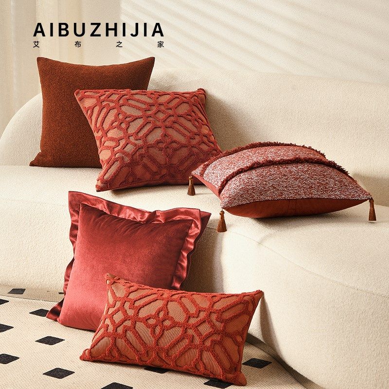 红色结婚喜庆抱枕套客厅沙发靠垫套高级感轻奢靠背床头靠枕套腰枕