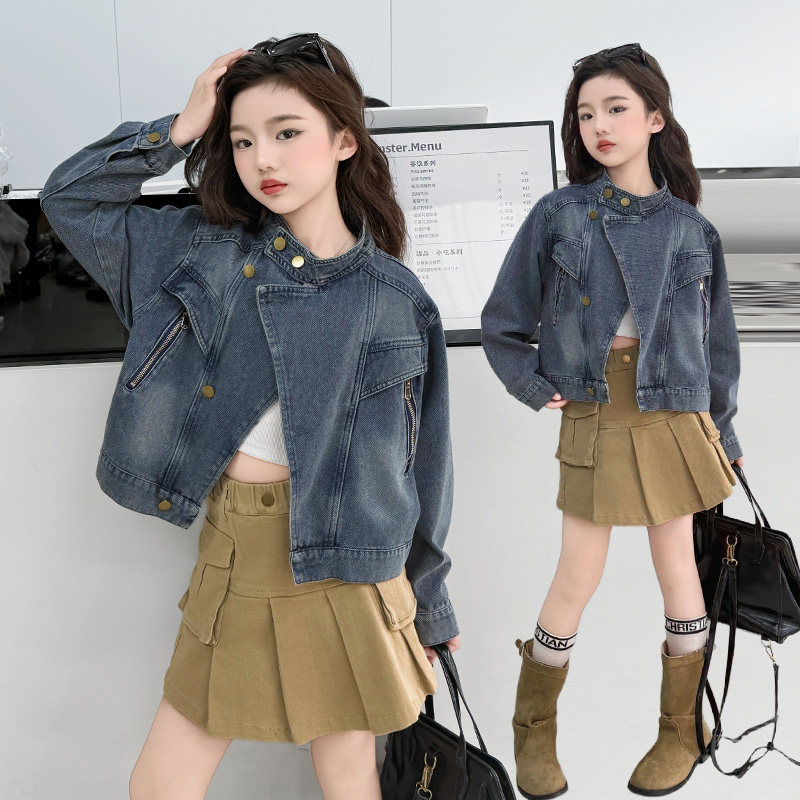 女童好看牛仔外套春秋款儿童潮洋气公主外套中大童秋季休闲夹克衫
