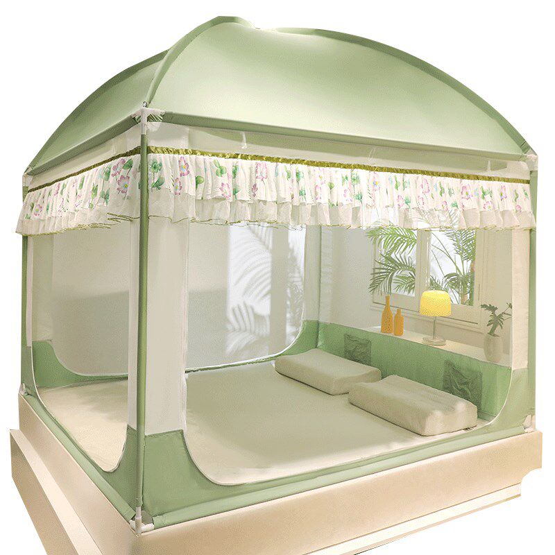 蚊帐防摔儿童家用蒙古包遮光2023新款卧室免安装全底婴儿床围床幔