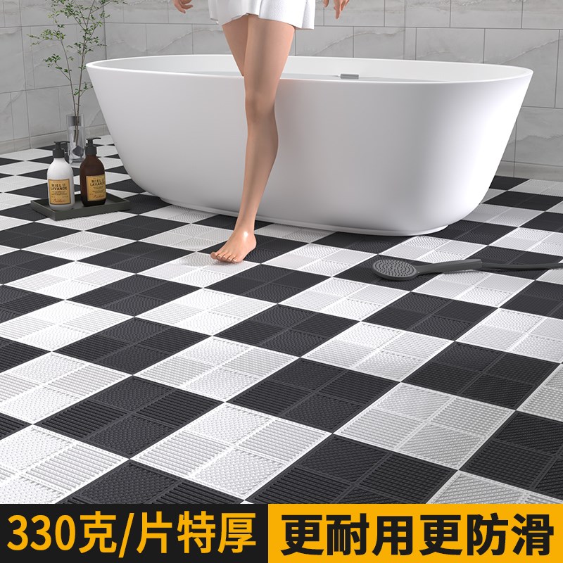 浴室防滑拼接垫淋浴沐浴洗澡地垫厕所卫生间防摔脚垫防水镂空全铺