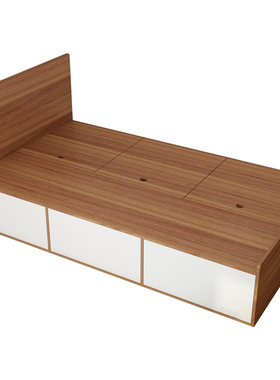 定制榻榻米床箱储物柜1.2m单人床收纳组合床地台床白色香港小户型