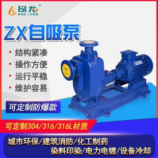 防爆排污泵7.5KW22KW37KW自吸泵大功率铸铁自吸污水泵 ZW卧式
