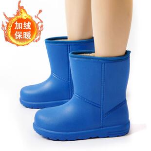 加绒雪地靴防滑雨鞋雨靴防水棉靴保暖男女棉鞋冬天加厚防滑工作鞋