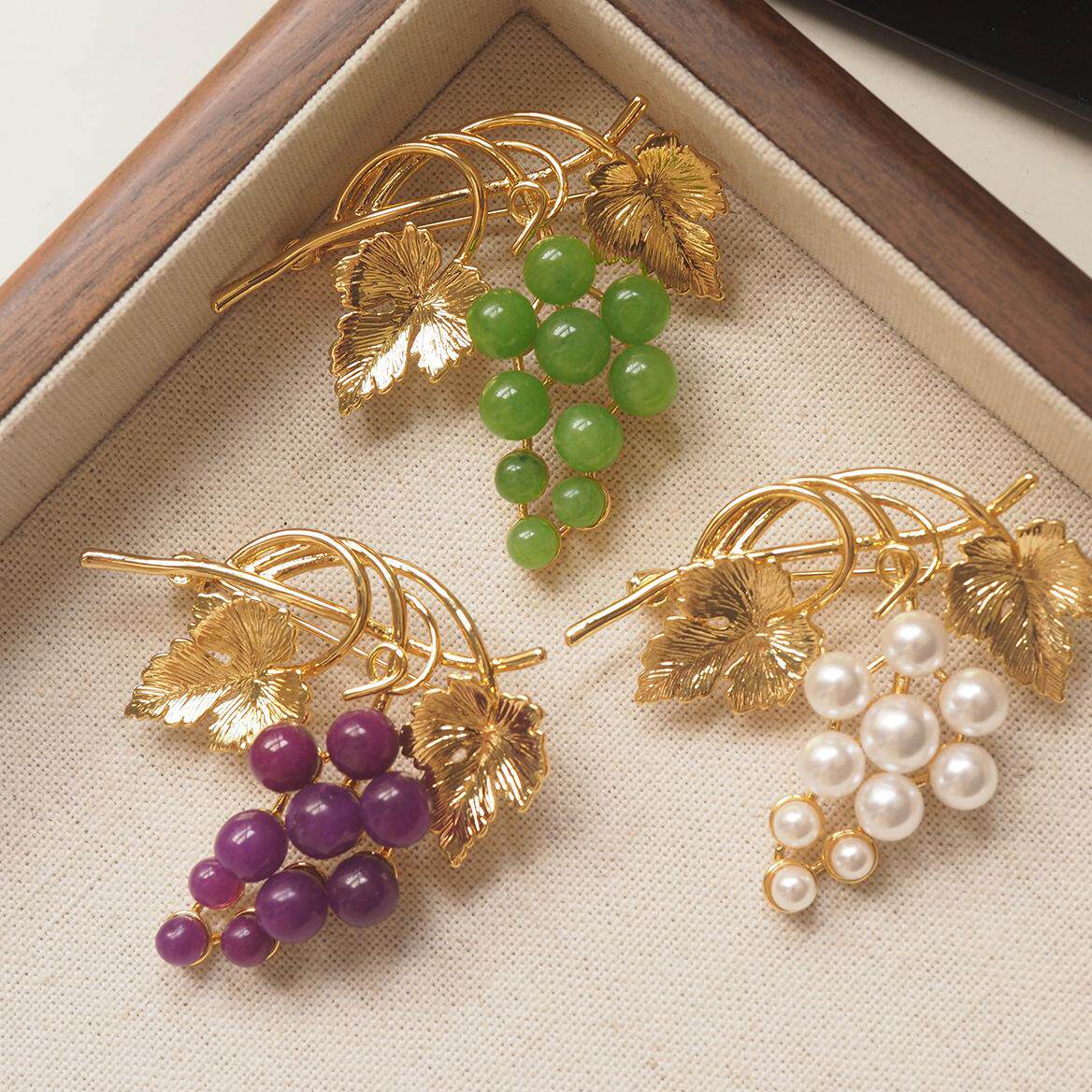 小众设计师胸针胸花葡萄水果造型