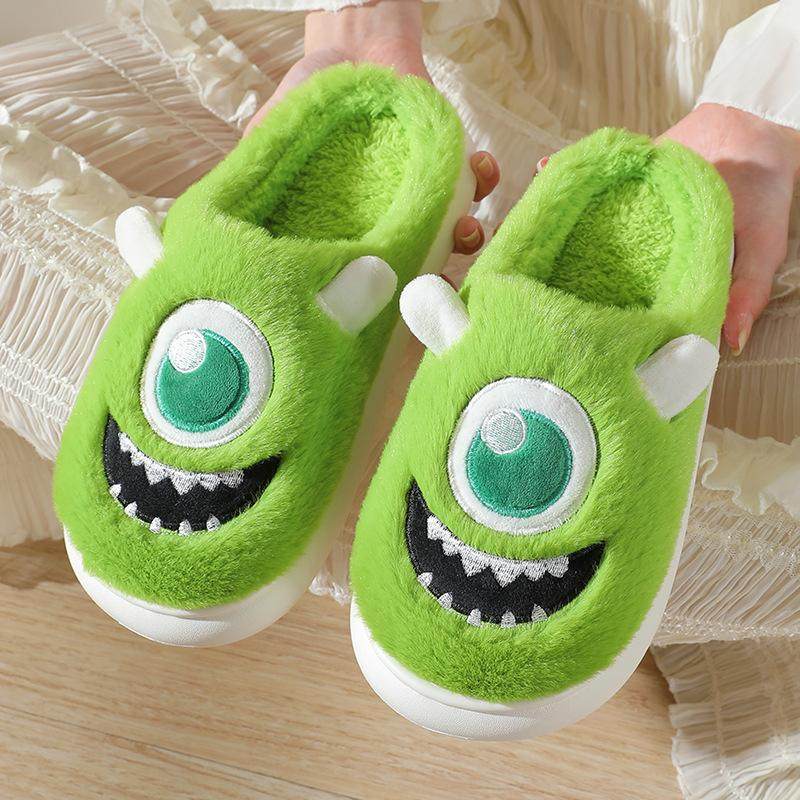 可爱棉拖鞋女冬季包跟新款室内卡通小丑鱼加厚加绒保暖厚底棉鞋
