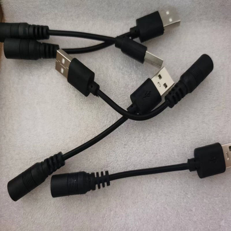 USB转DC5521母座对公头DC5521 5525连接线 钓鱼设备连接线