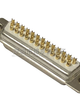 工业级 实心车针DB25母头 镀金焊线式 两排25PIN 前铆空心螺母