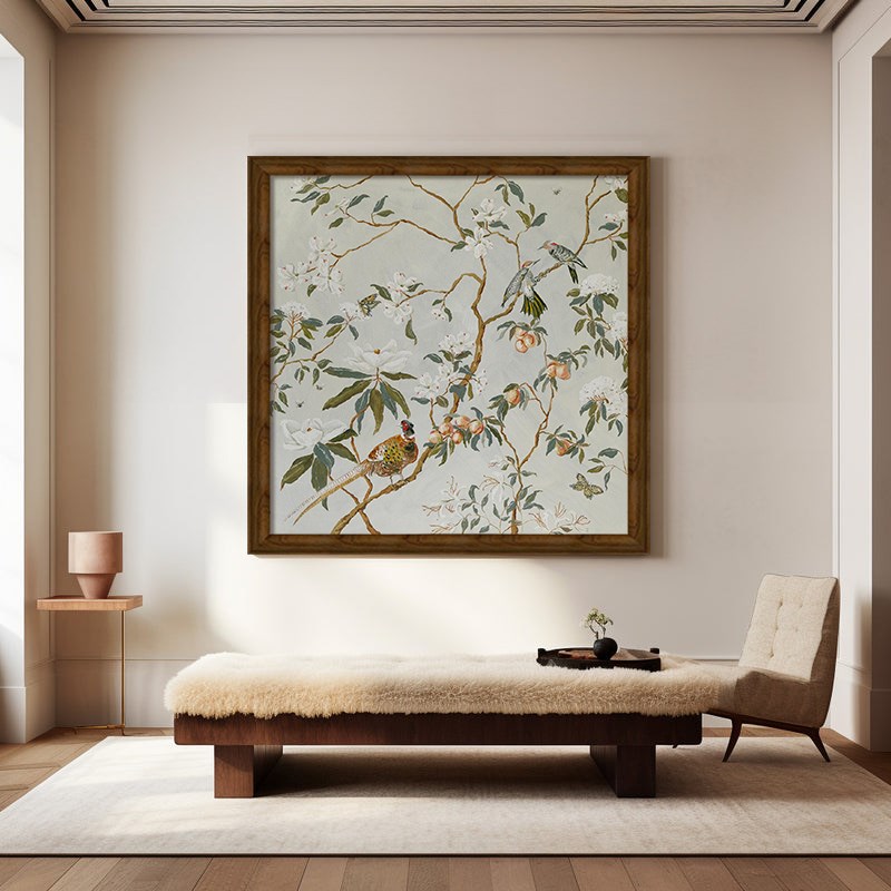 田园风花鸟图纯手绘油画法式中古客餐厅装饰画玄关卧室丙烯挂画图片
